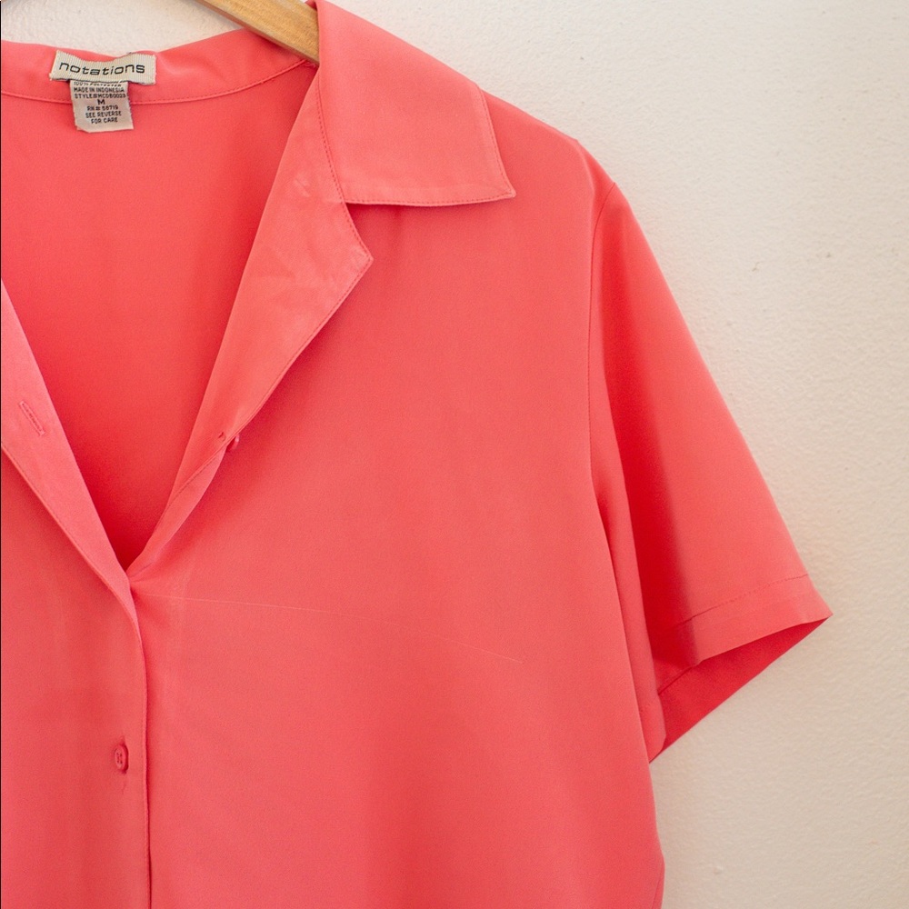 Notations Pink Button Top